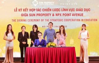 Đại diện Sun Property ký kết hợp tác chiến lược với NPX Point Avenue trong lĩnh vực giáo dục.
