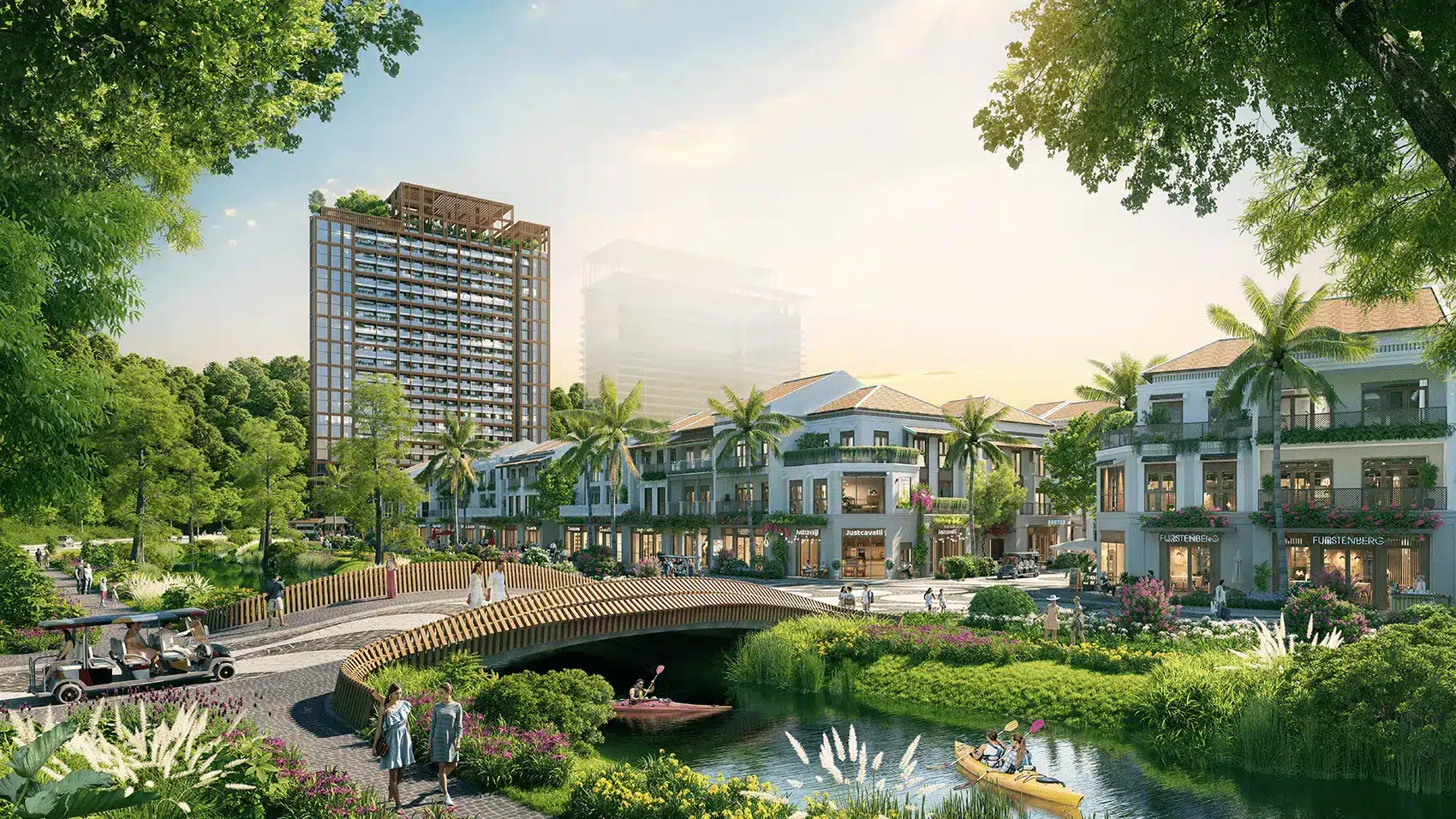 Khung cảnh tuyệt đẹp của dự án Xanh Island Cát Bà với kiến trúc xanh và tiện ích hiện đại.