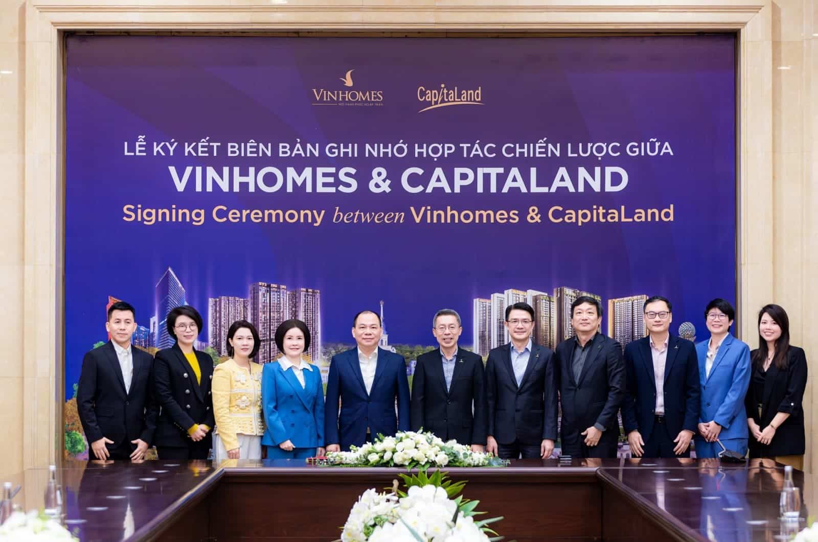 Lễ ký kết hợp tác chiến lược giữa Vinhomes và CapitaLand đánh dấu bước tiến của dự án The Fullton CapitaLand.