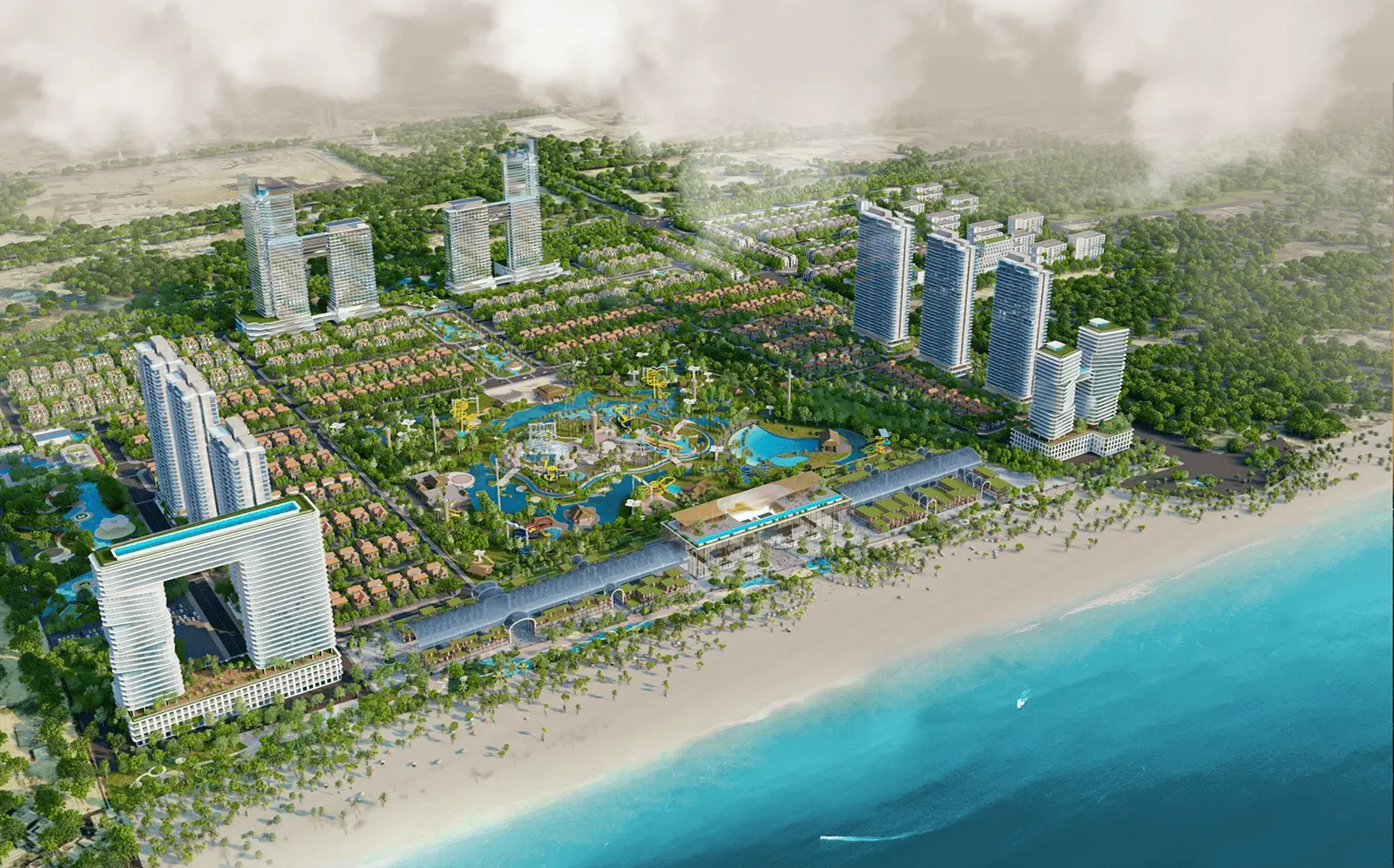 Phối cảnh dự án Sun Group Vũng Tàu với quy mô 96,6 ha cạnh bờ biển đẹp nhất Vũng Tàu.