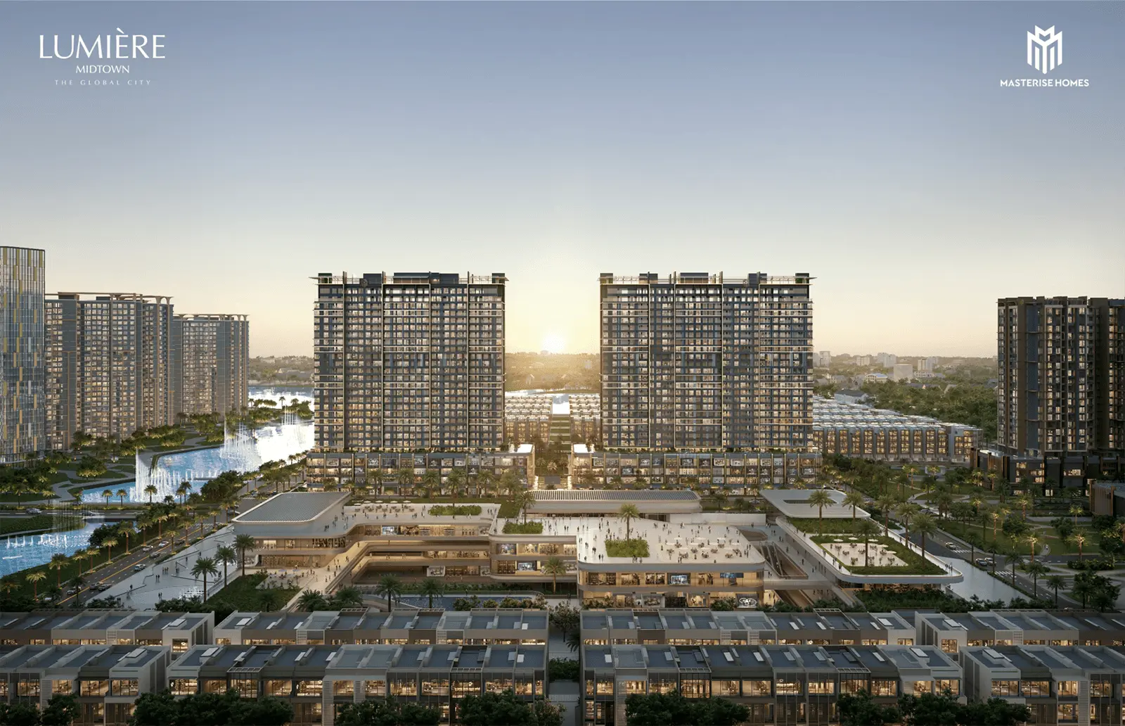 Tòa tháp chính của dự án LUMIÈRE Midtown, biểu tượng kiến trúc hiện đại giữa lòng The Global City.